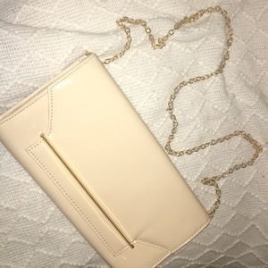 Aldo Nude/ cream glossy clutch